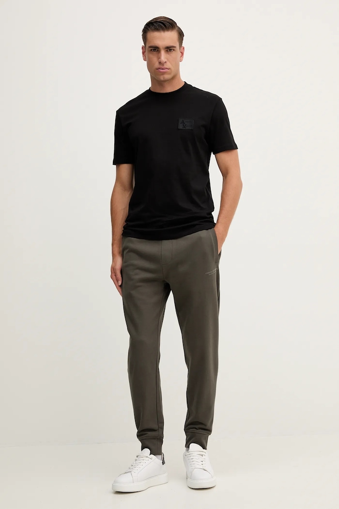 Armani Exchange pantaloni de trening pentru bărbați din bumbac XM001299.AF20934 verde SS26