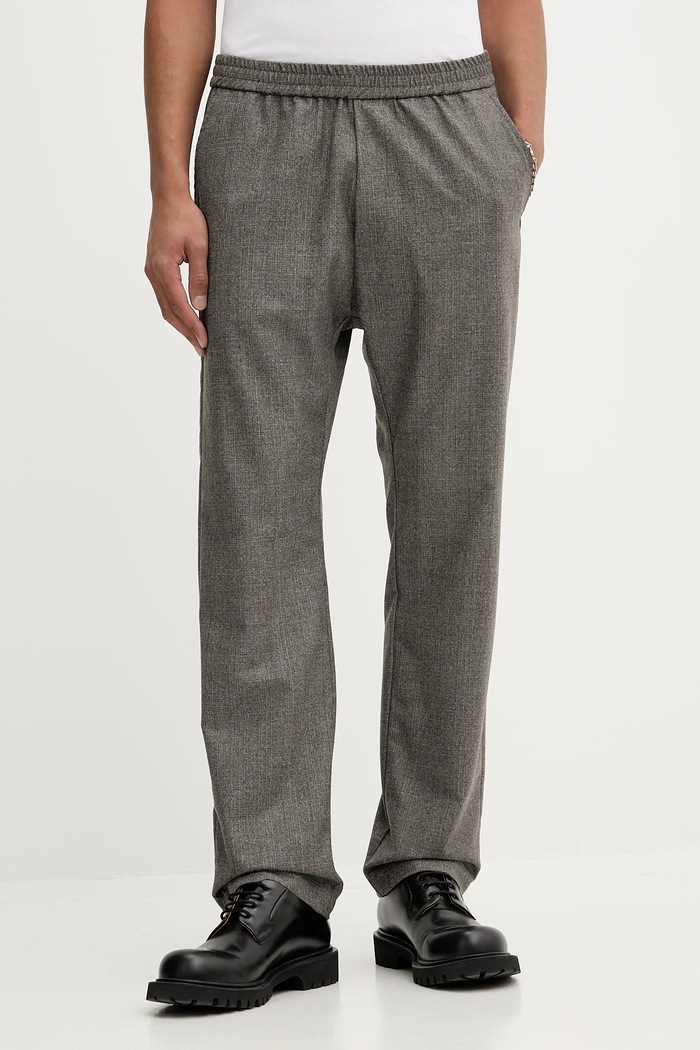 Volnene hlače BARENA VENEZIA Pantalone Tosador Tkanina siva PAU5259.501