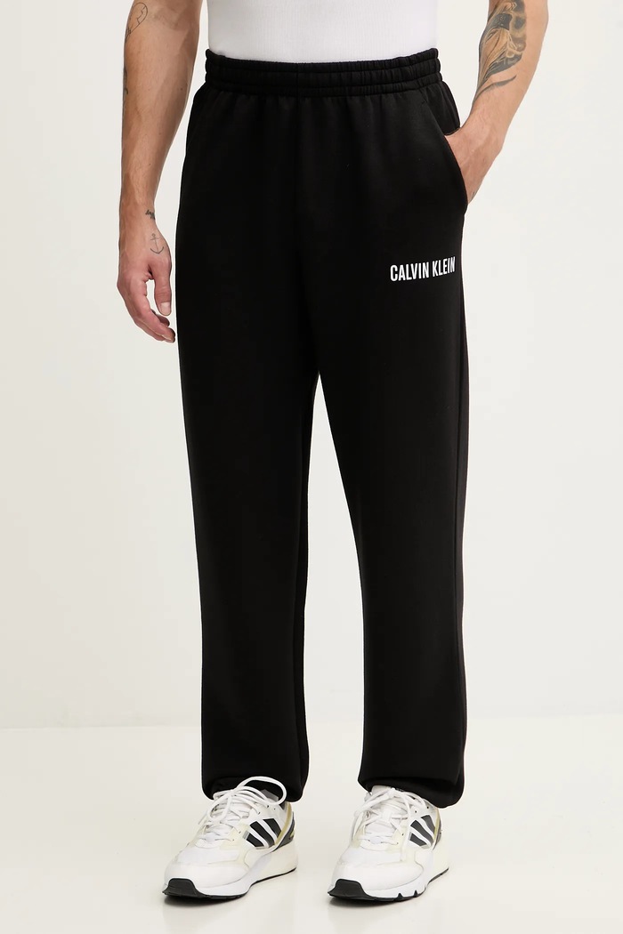 Calvin Klein Performance pantaloni de trening tricotaj negru LVGMF5P705