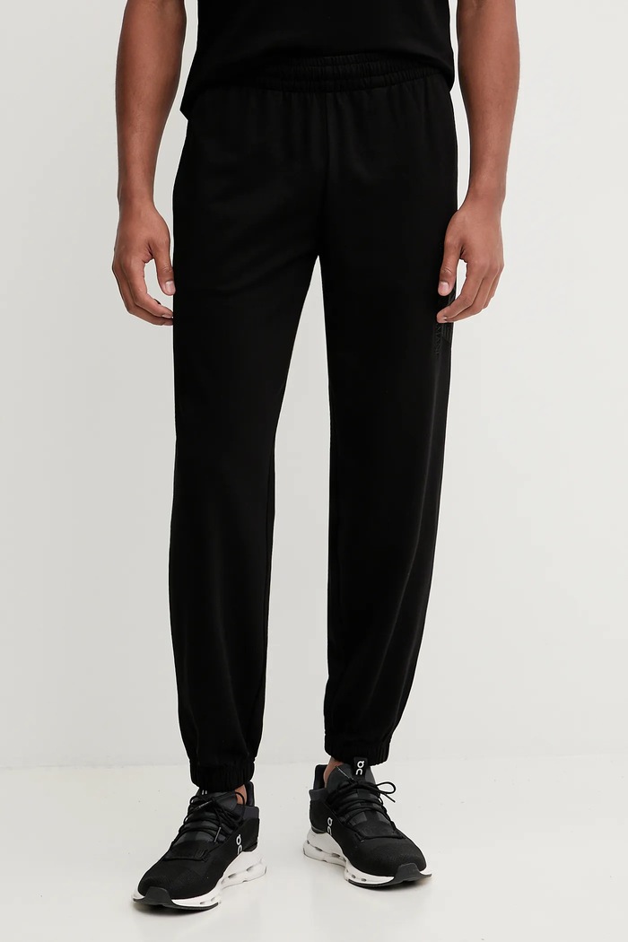 EA7 Emporio Armani spodnie dresowe bawełniane aplikacja czarny AF13512.7M000906