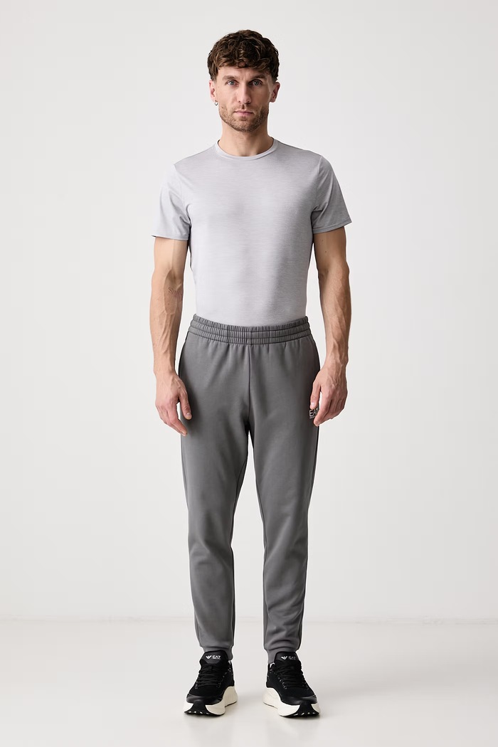 EA7 Emporio Armani Spodnie dresowe męskie z bawełną PJVTZ.8NPP64 szary AW25