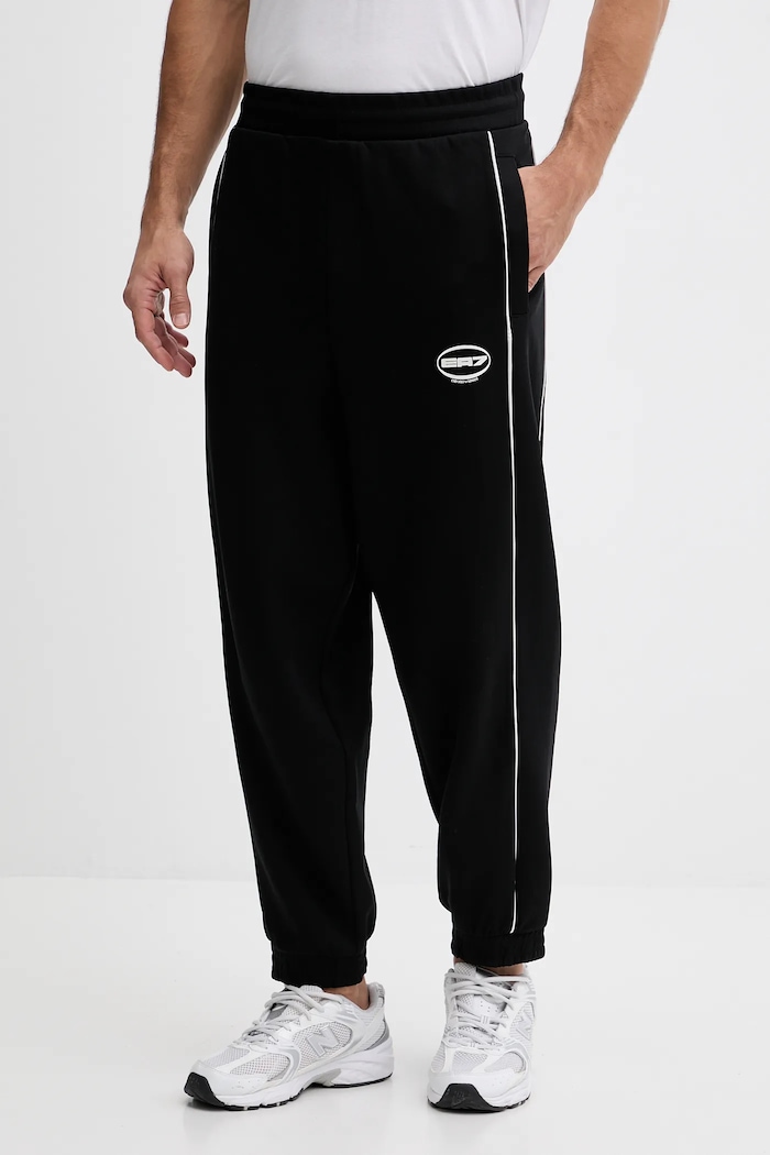 EA7 Emporio Armani spodnie dresowe dzianina czarny AF12660.7M000987