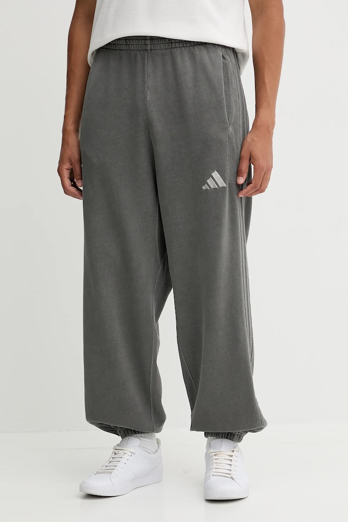 Bavlněné tepláky adidas All SZN pletenina šedá JL6524