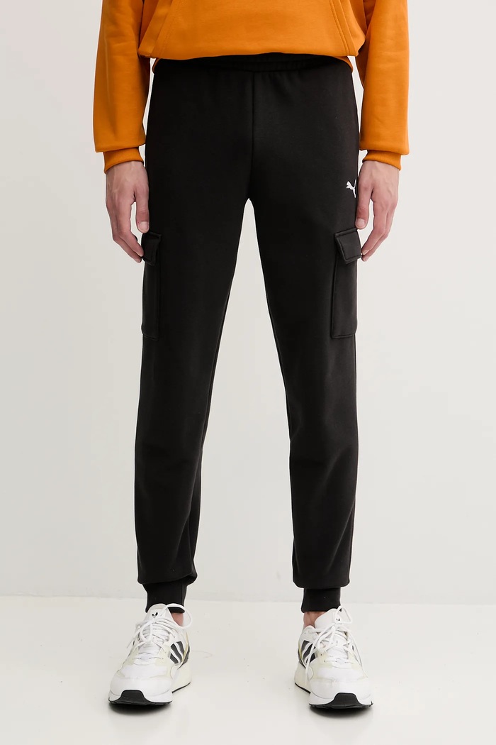 Puma pantaloni de trening tricotaj negru 682656
