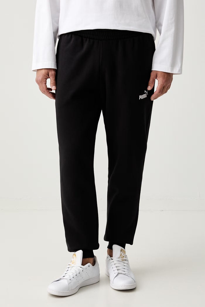 Puma spodnie dresowe męskie z bawełną Essential Logo czarny 684713