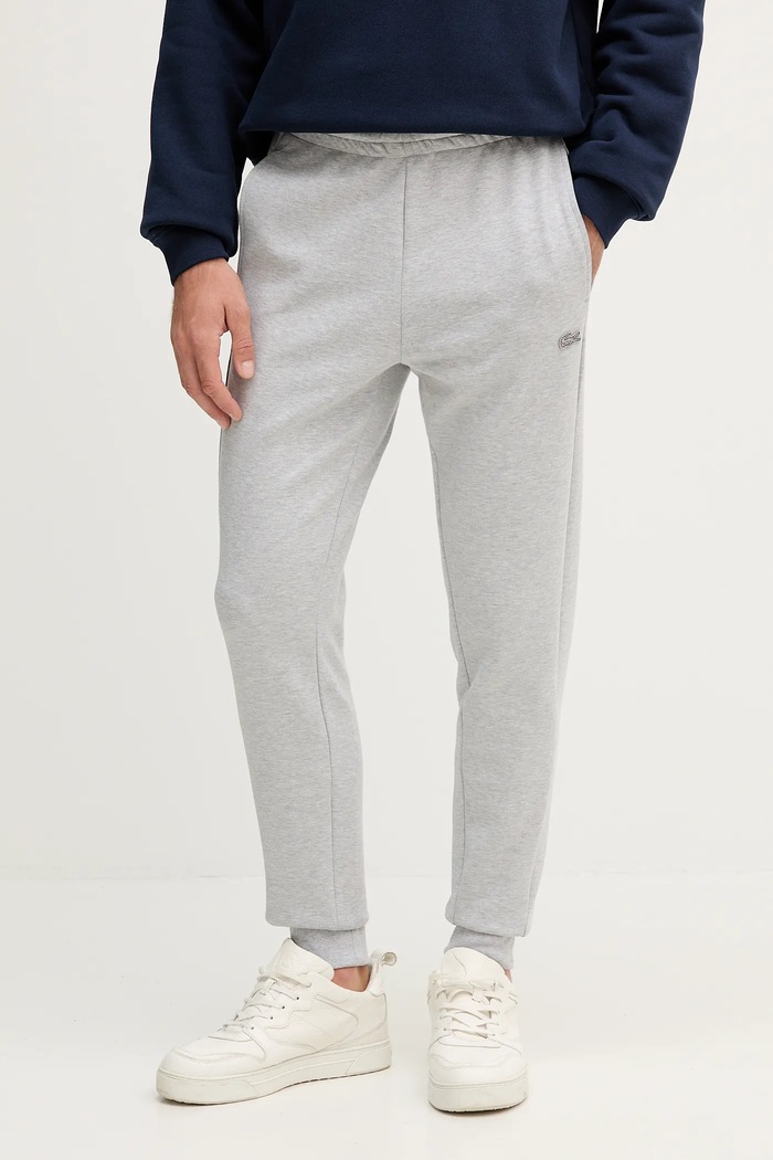 Tepláky Lacoste melanž sivá XH9583
