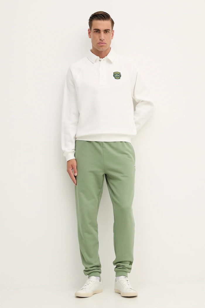 Lacoste Παντελόνι επίσημο ανδρικό βαμβακερό XH9833 πράσινο SS26