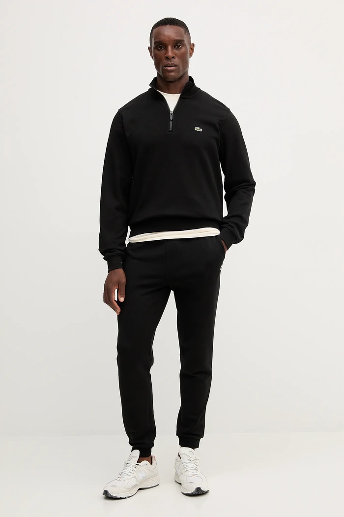 Lacoste Παντελόνι επίσημο βαμβακερό Ανδρικό XH9833 μαύρο SS26