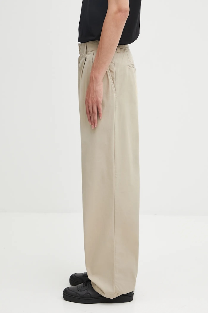 Carhartt WIP pantaloni in cotone Evan I035563.G1GD beige AW25