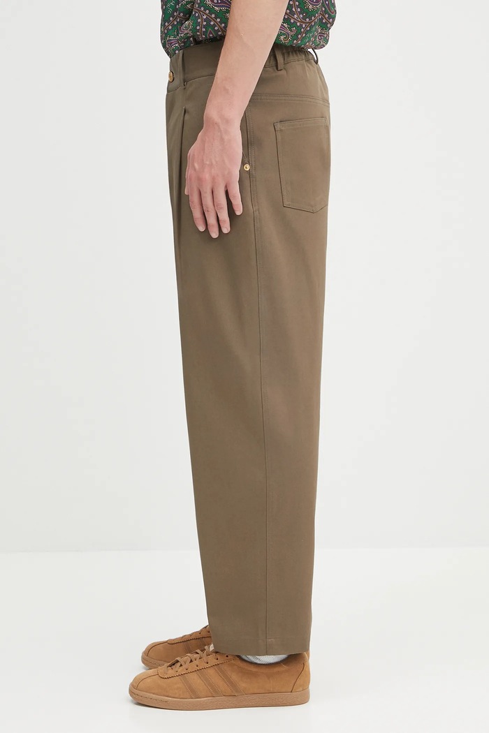 Kalhoty Drôle de Monsieur Le Pantalon Cropped Twill H.BP155.CO214 béžová AW25