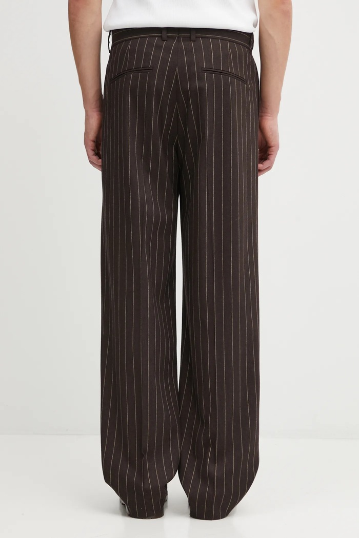 Дрехи Панталон с вълна Drôle de Monsieur Le Pantalon Pinstripes I.BP165.WO040 кафяв