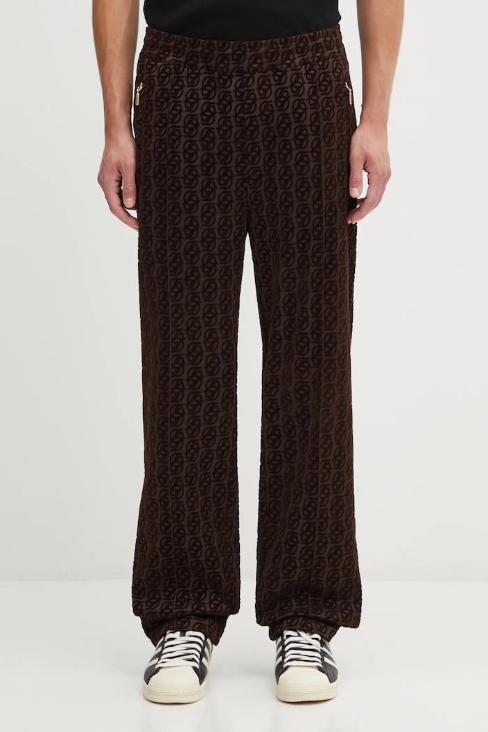 Drôle de Monsieur Spodnie Le Pantalon SurvÍtement Monogramme brązowy I.SP008.PL159