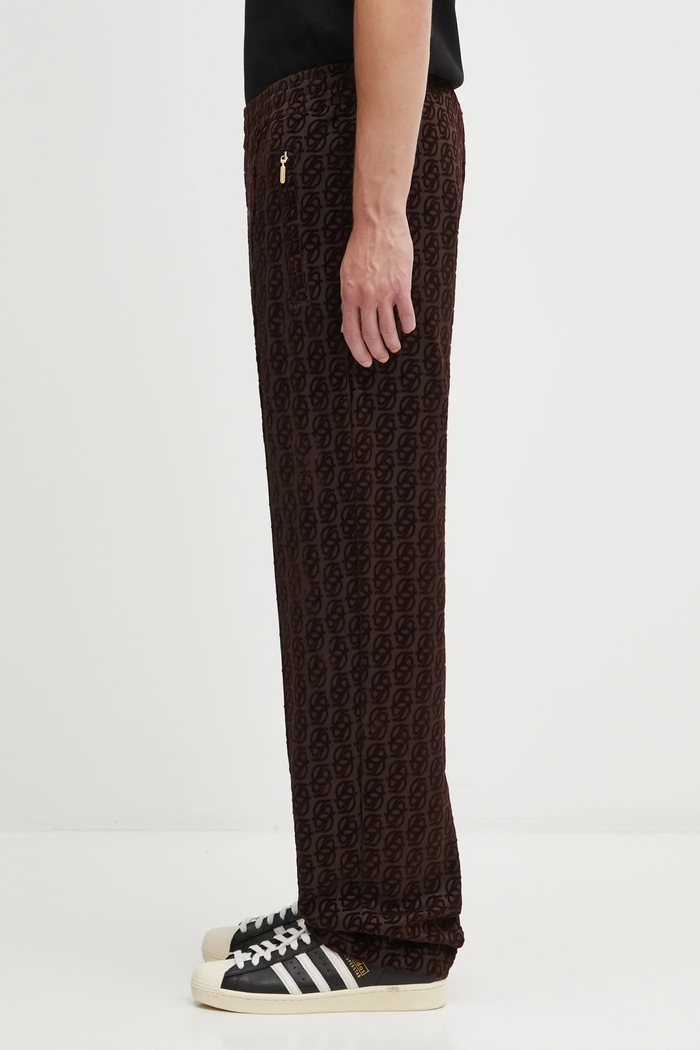Drôle de Monsieur Spodnie Le Pantalon SurvÍtement Monogramme I.SP008.PL159 brązowy AW25