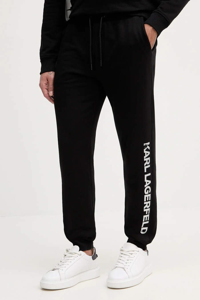 Karl Lagerfeld spodnie dresowe bawełniane nadruk czarny 554917.705401