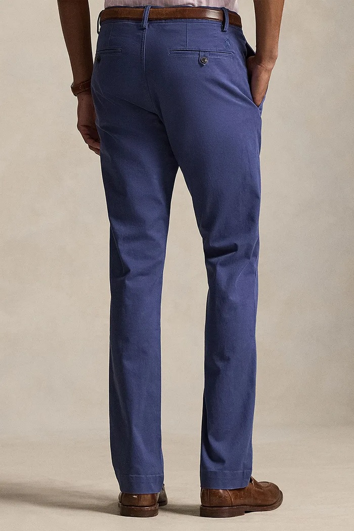 Polo Ralph Lauren spodnie chinos męskie z bawełną 710704176 granatowy AW25