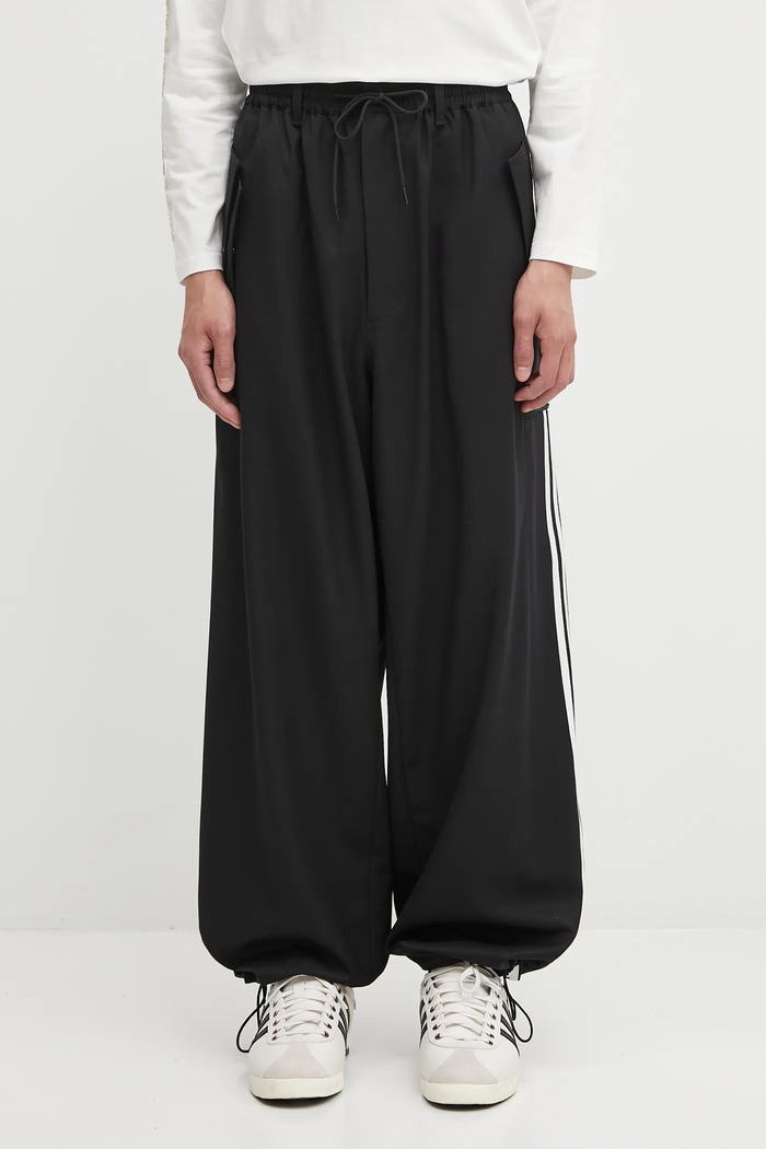 Hlače s vunom Y-3 Refined Wool crna JX7275