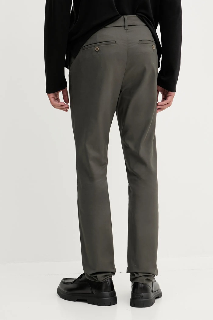 Ρούχα Calvin Klein παντελόνι chino ανδρικό βαμβακερό με ελαστάν LV04LD613G γκρί