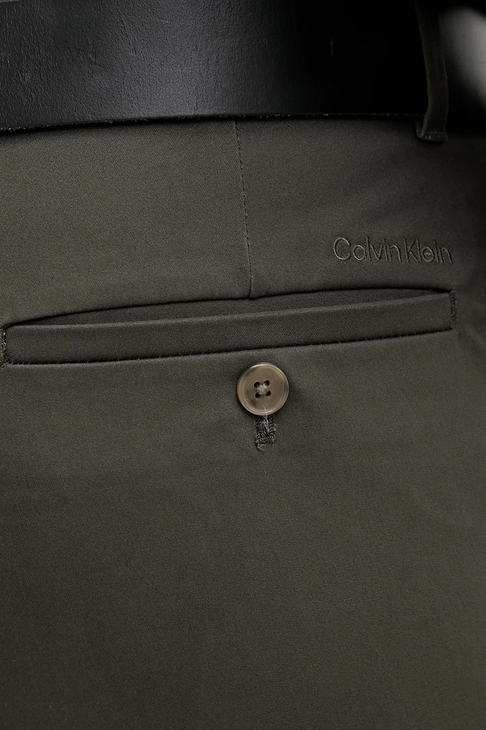 Calvin Klein παντελόνι chino ανδρικό βαμβακερό με ελαστάν γκρί LV04LD613G