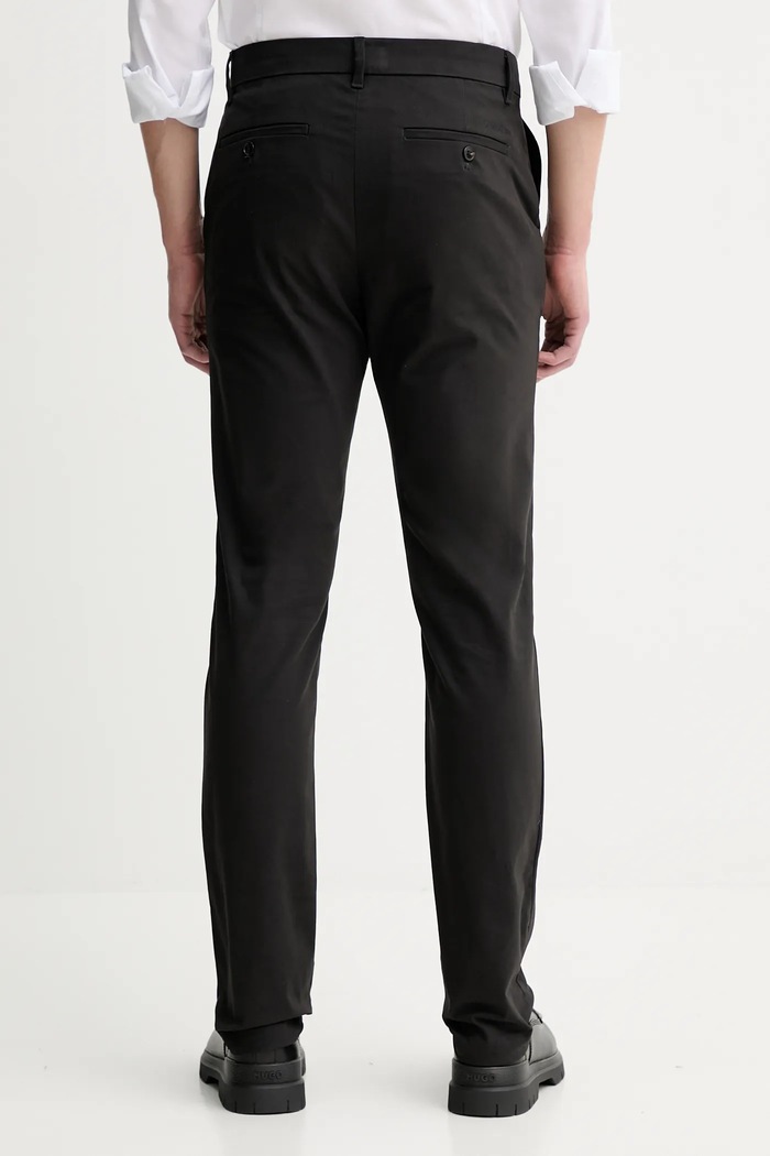 Ρούχα Calvin Klein παντελόνι chino ανδρικό βαμβακερό με ελαστάν LV04LD613G μαύρο