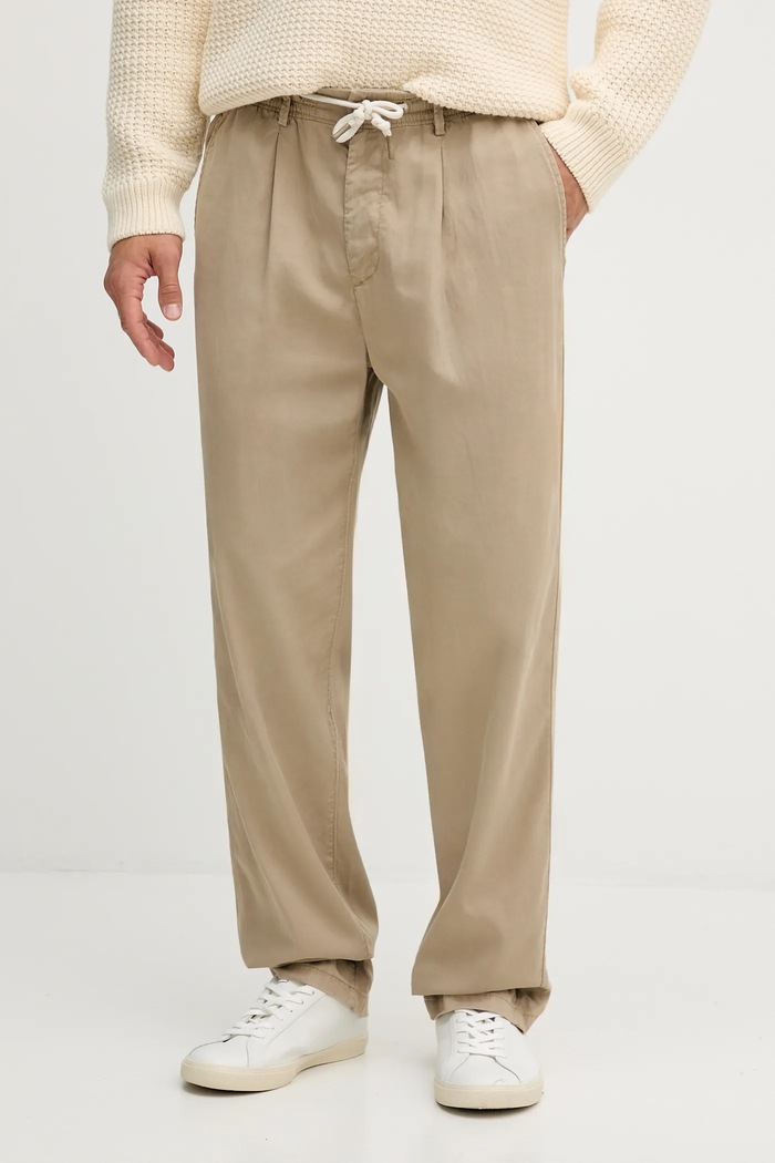 Pepe Jeans spodnie tkanina beżowy PM2100005