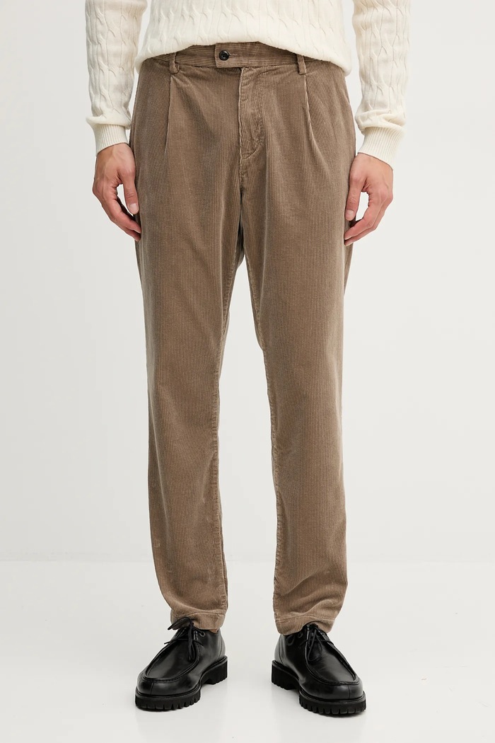 Menčestrové nohavice Tommy Hilfiger látka béžová MW0MW40334