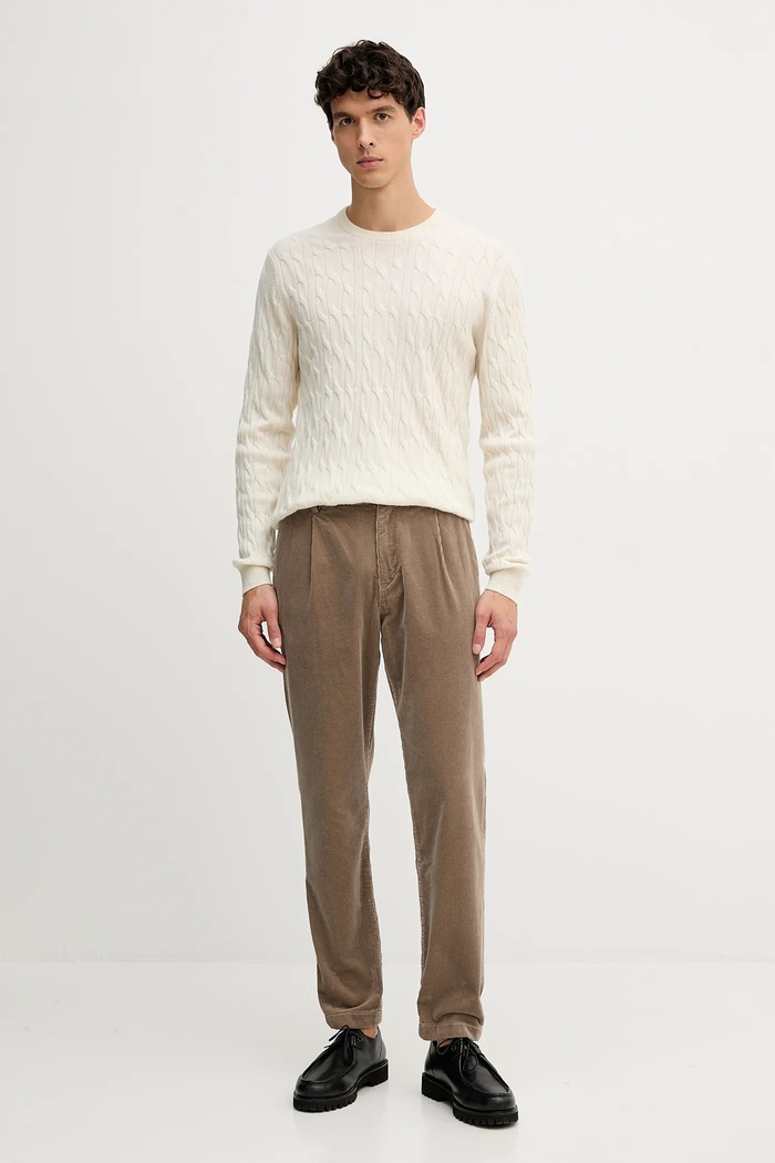 Menčestrové nohavice Tommy Hilfiger MW0MW40334 béžová AW25