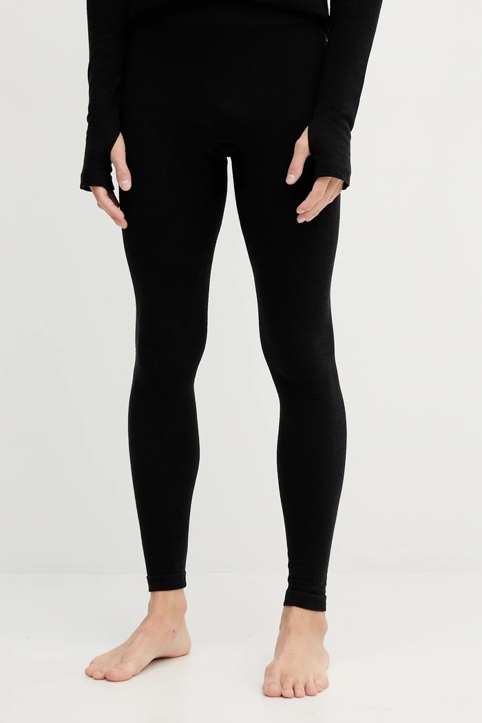 BOSS legginsy z dodatkiem wełny Peisey_SKI z elastanem czarny 50544376