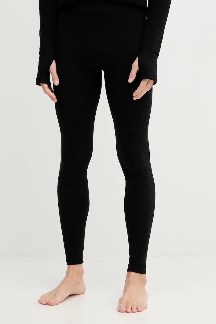 BOSS legginsy z dodatkiem wełny Peisey_SKI z elastanem czarny 50544376
