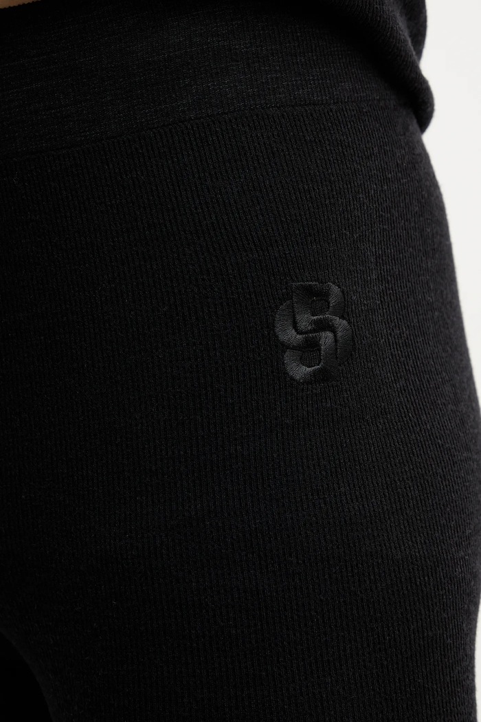 BOSS legginsy z dodatkiem wełny Peisey_SKI czarny 50544376