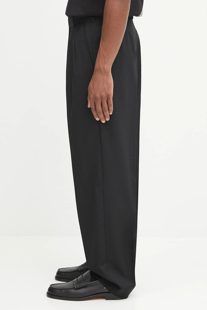 Kenzo pantaloni in lana Weave Pleated Tailored FF65PA2149ID nero AW25