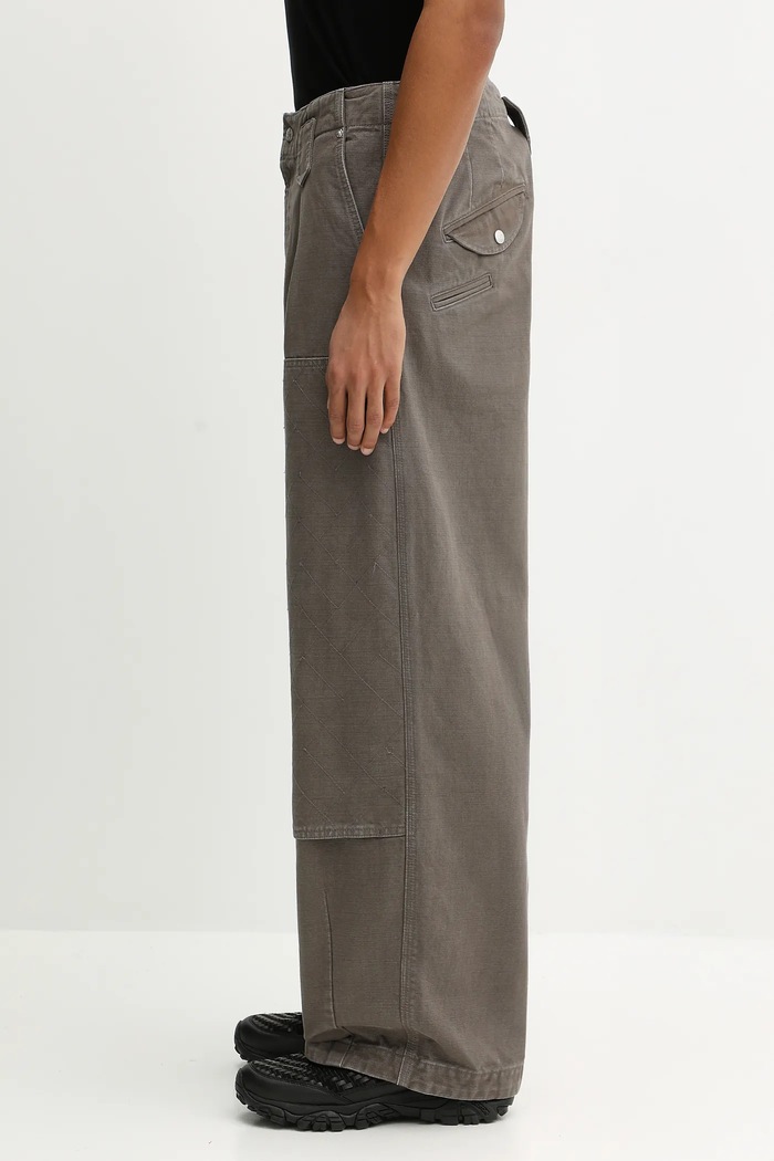 Kenzo pantaloni in cotone Double Knee Pant FF65PA2469GU marrone AW25