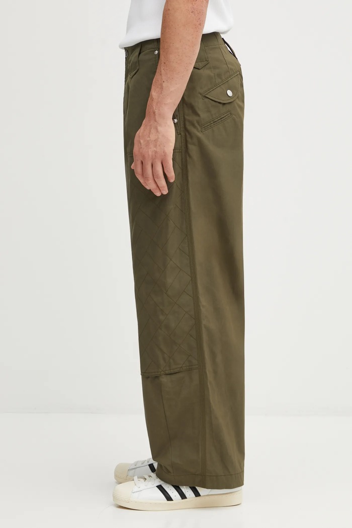 Хлопковые брюки Kenzo Weave Double Knee Pant FF65PA2469HD зелёный AW25