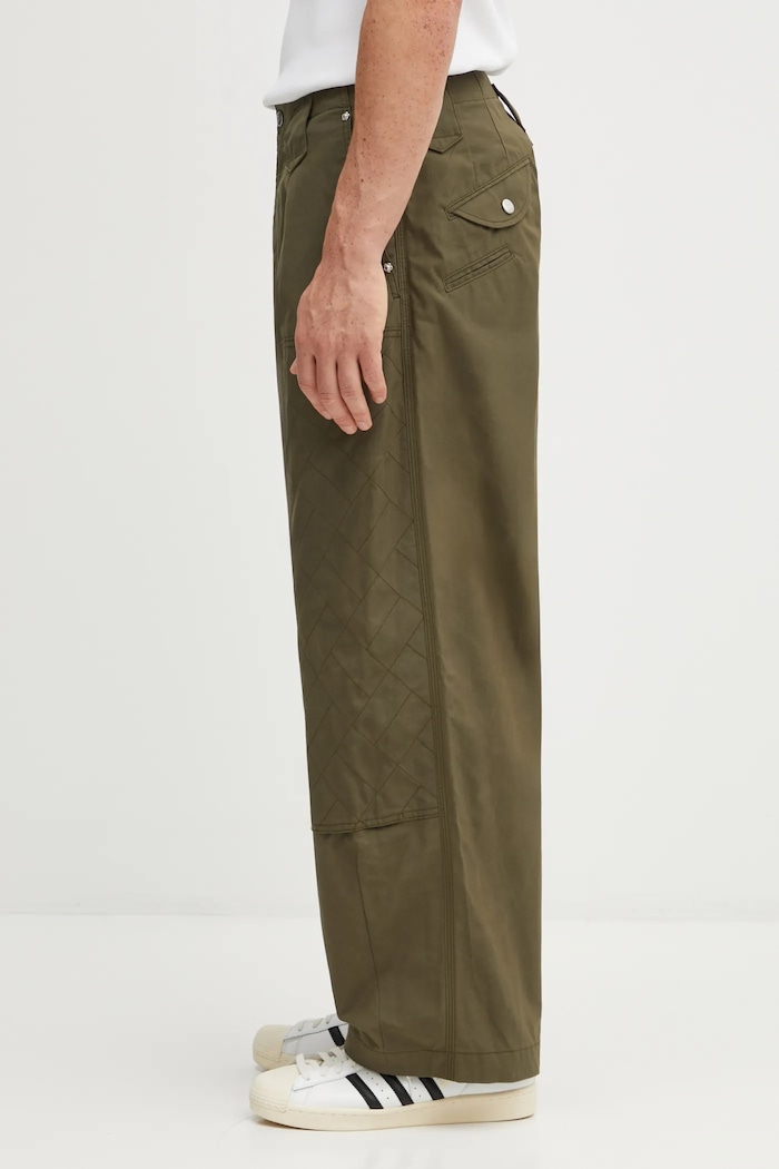 Хлопковые брюки Kenzo Weave Double Knee Pant FF65PA2469HD зелёный AW25