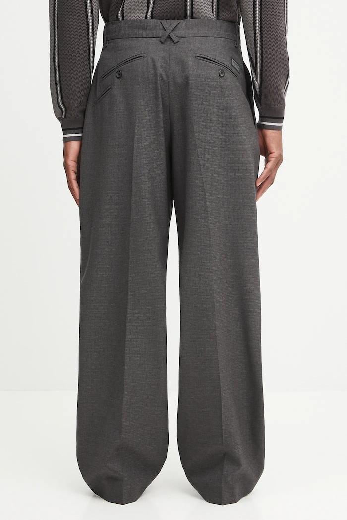 Abbigliamento Kenzo pantaloni in lana Weave Straight Tailored FF65PA3689ID grigio
