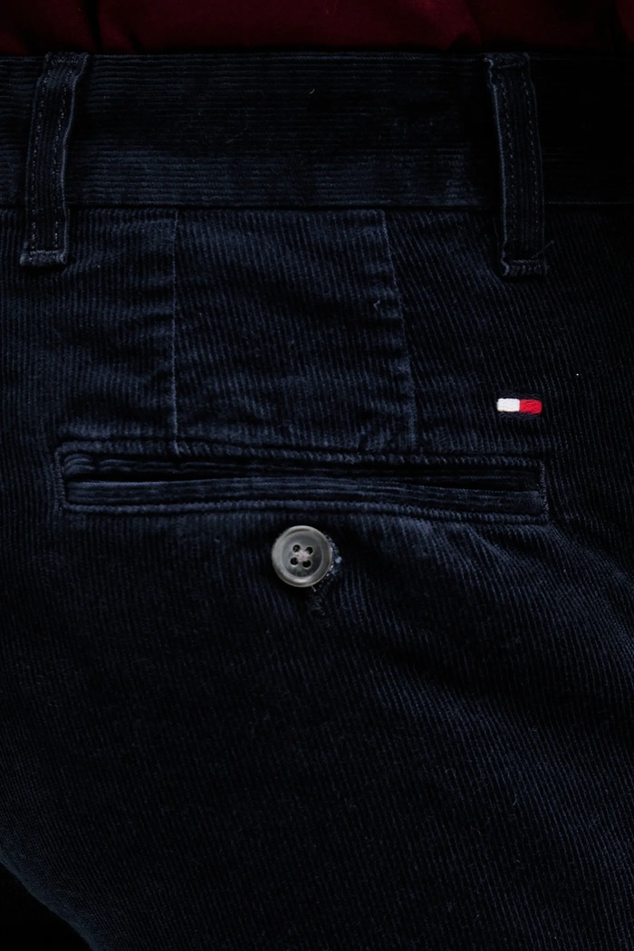 Tommy Hilfiger pantaloni de catifea cord bleumarin MW0MW40267