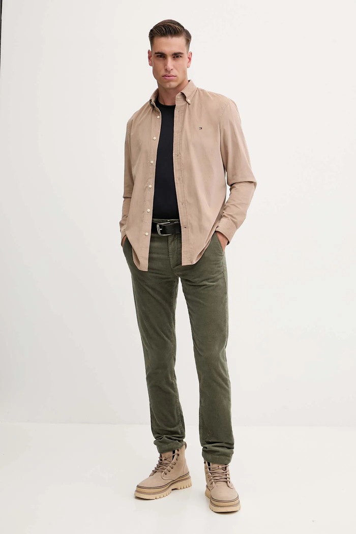 Κοτλέ παντελόνι Tommy Hilfiger MW0MW40267 πράσινο AW25