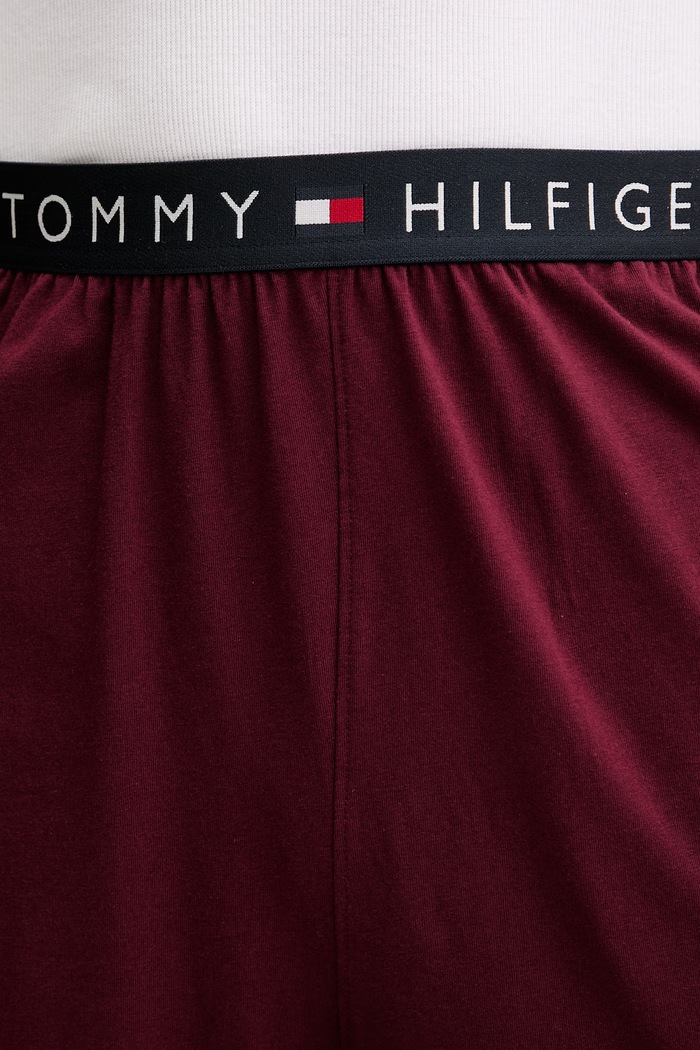 Tommy Hilfiger pantaloni de pijama pentru bărbați din bumbac cu elastan burgundia UM0UM03654