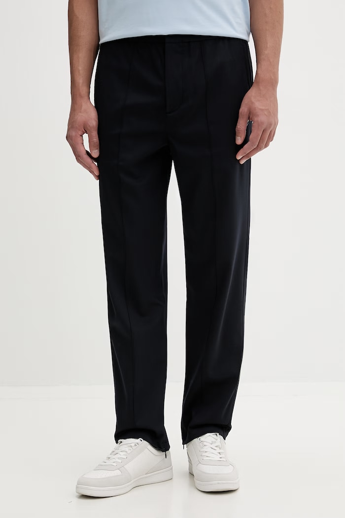 Filling Pieces pantaloni de lână Coach Twill Wool drept bleumarin 422550500247