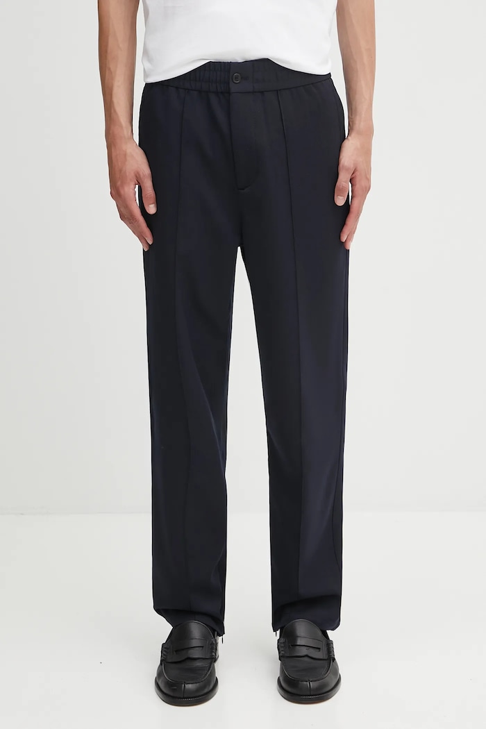 Filling Pieces wool blend trousers Coach Twill Wool fabric navy 422550500247