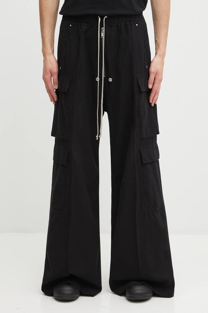 Rick Owens DRKSHDW cotton trousers Double Cargo Jumbo Belas cotton black DU02E7398.CFL