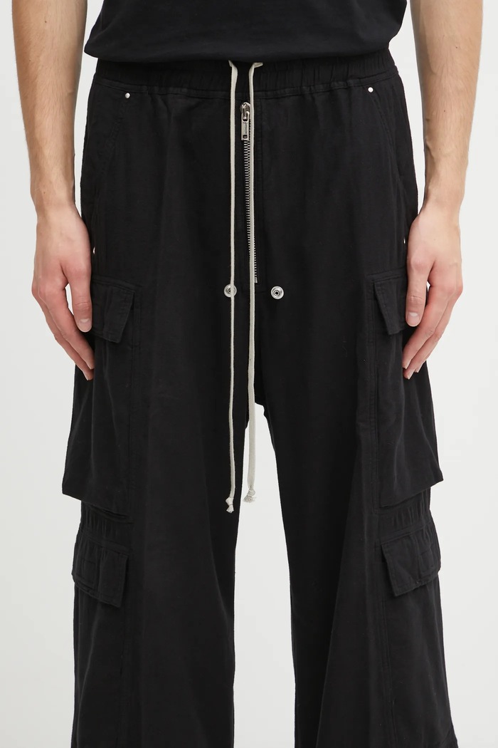 Rick Owens DRKSHDW cotton trousers Double Cargo Jumbo Belas black DU02E7398.CFL