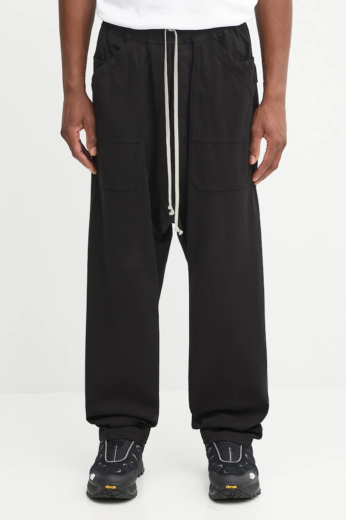 Rick Owens DRKSHDW cotton joggers Classic Cargo Drawstring cotton black DU02E7370.RIG