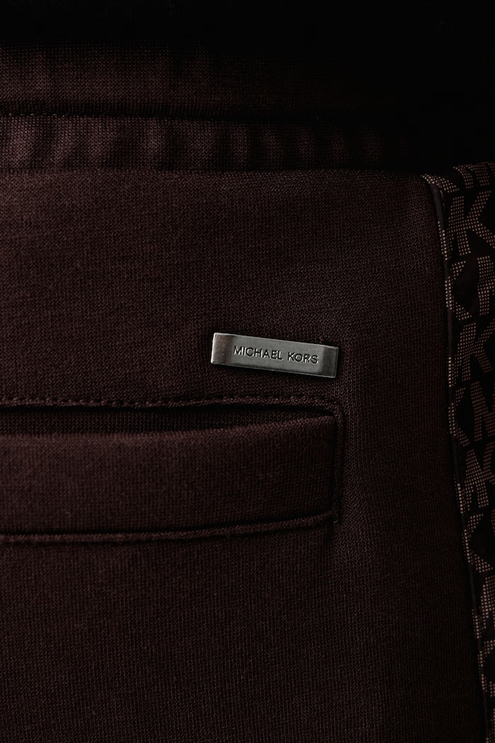 Spodnie dresowe męskie z bawełną Michael Kors brązowy CF552Q65MF