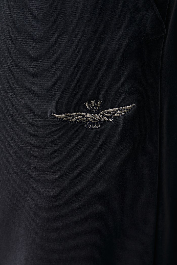 Spodnie dresowe męskie z bawełną Aeronautica Militare PF0872UF00459 granatowy