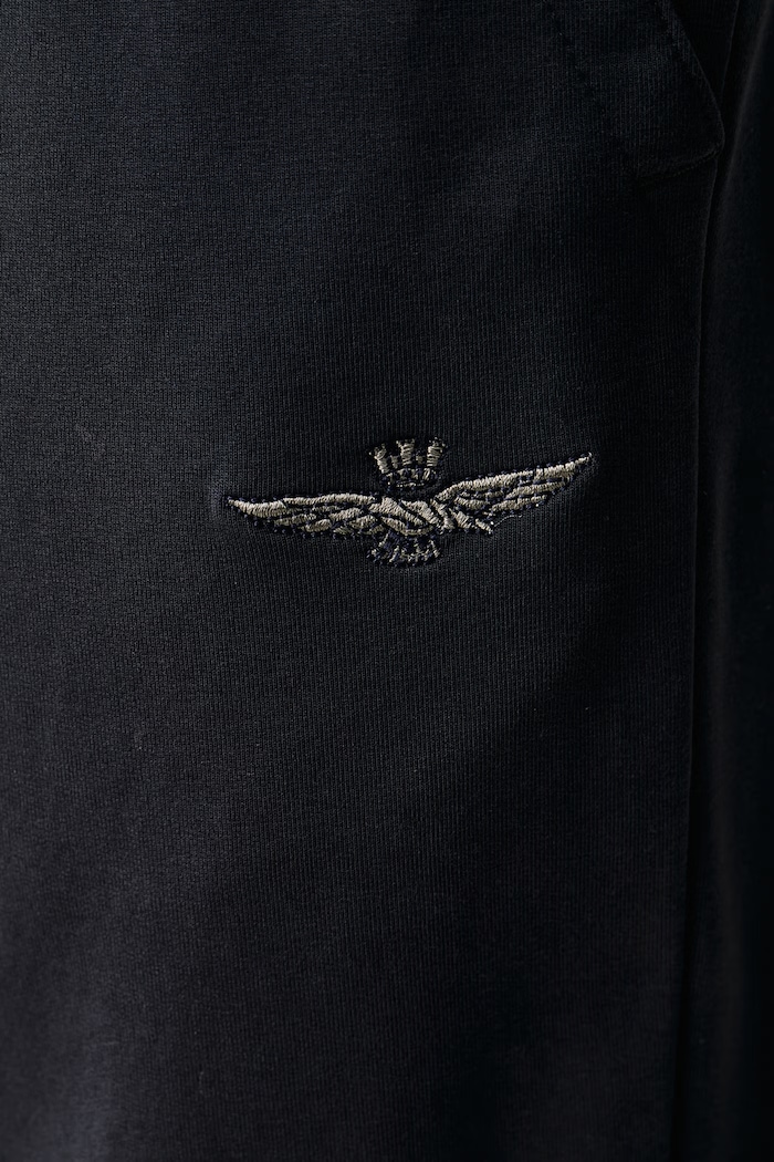 Spodnie dresowe męskie z bawełną Aeronautica Militare PF0872UF00459 granatowy