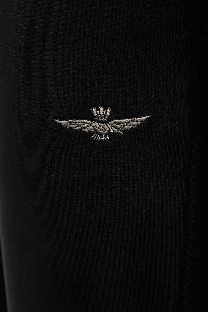 Spodnie dresowe męskie z bawełną Aeronautica Militare PF0872UF00459 czarny