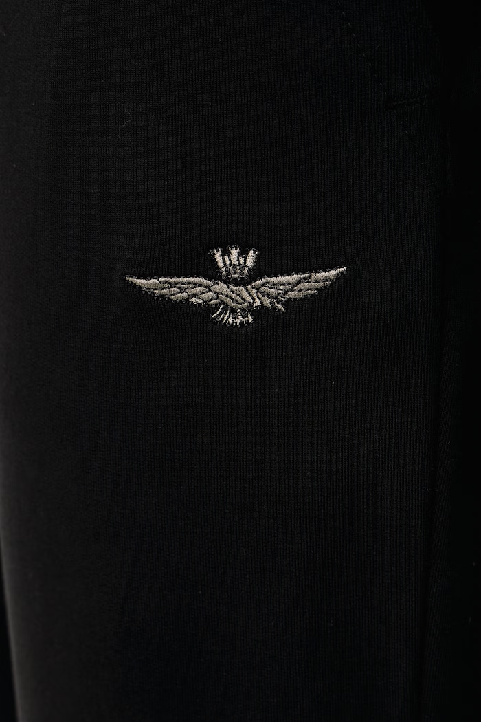 Spodnie dresowe męskie z bawełną Aeronautica Militare PF0872UF00459 czarny