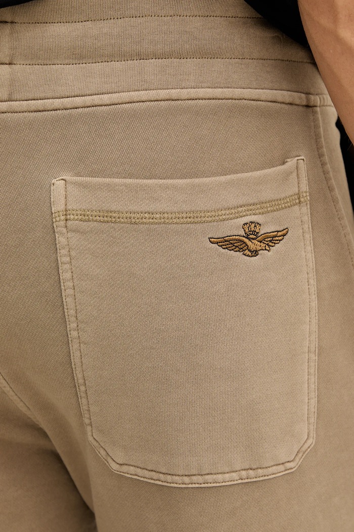 Βαμβακερό παντελόνι Aeronautica Militare μπεζ PF1003UF00665
