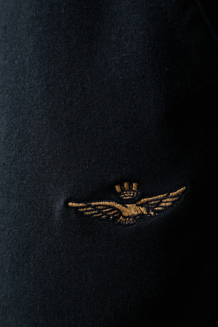 Aeronautica Militare spodnie dresowe męskie z bawełną granatowy PF1008UF00662