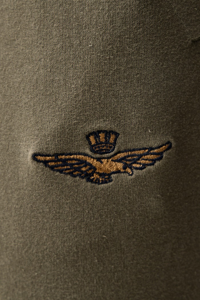 Aeronautica Militare Spodnie dresowe męskie z bawełną PF1008UF00662 zielony AW26